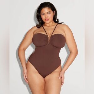 Ta3 Converty swimsuit 2x regular/long torso in mocha NWT